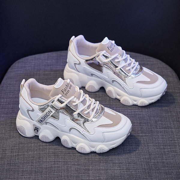 Ženske tenisice prikladne za proljeće s grubim potplatom i vezicama