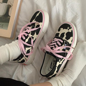 Ženske tekstilne tenisice sa animal printom i vezicama u boji