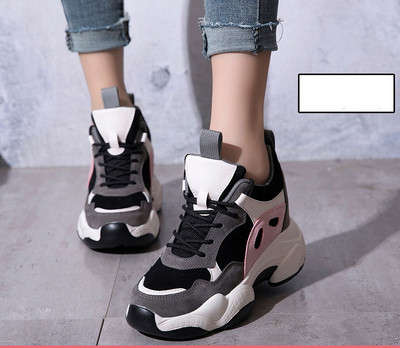 Adidasi de dama cu talpa inalta - in doua culori