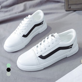 Laisvalaikiai moteriški sportbačiai iš eko odos plokščiu padu