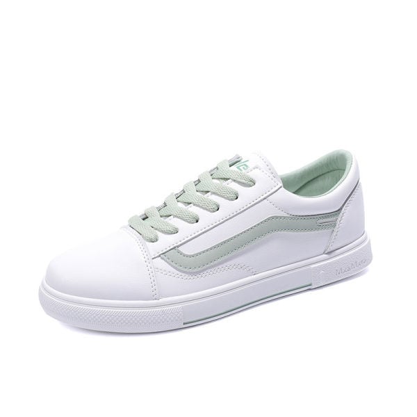 Laisvalaikiai moteriški sportbačiai iš eko odos plokščiu padu