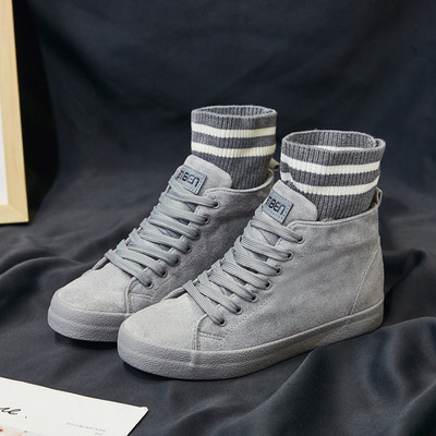 Ženske tenisice od eko brušene kože sa vezicama