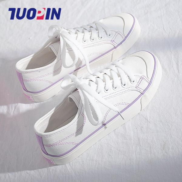 Platnene ženske tenisice s ravnim potplatom