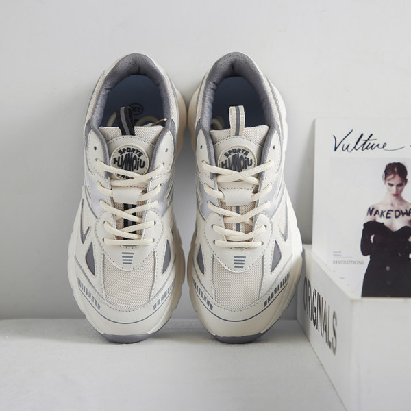 Ležerne ženske tenisice - s grubim potplatom i vezicama