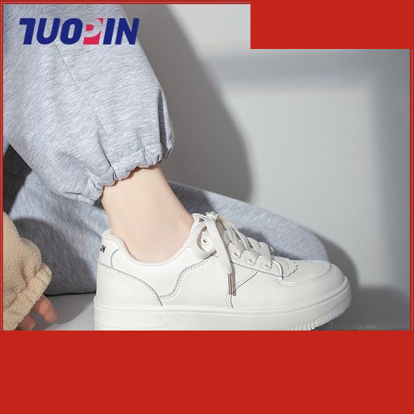 Ležerne ženske tenisice od umjetne kože s ravnim potplatom