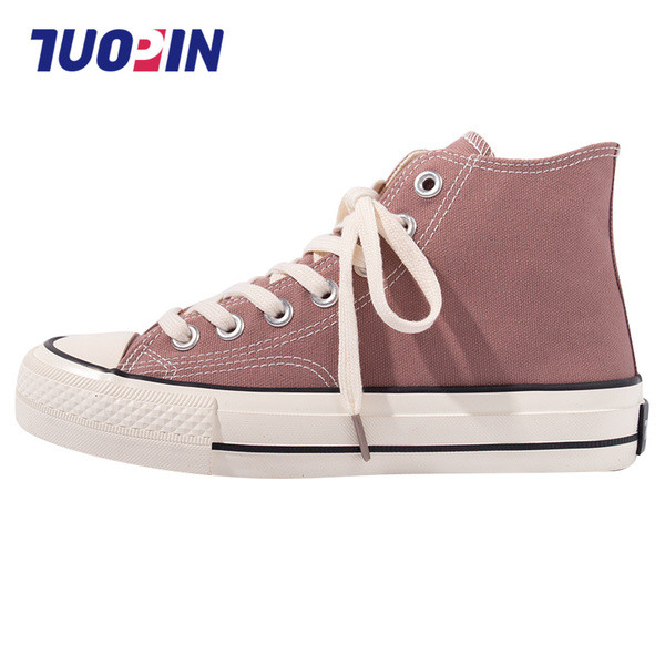 Ženske platnene cipele s vezicama i ravnim potplatom