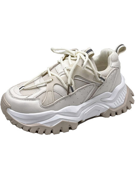 Ženske tenisice u bež i crnoj boji sa vezicama