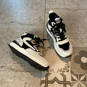 Ženske tenisice od eko brušene kože i tekstila - visoki model do gležnja