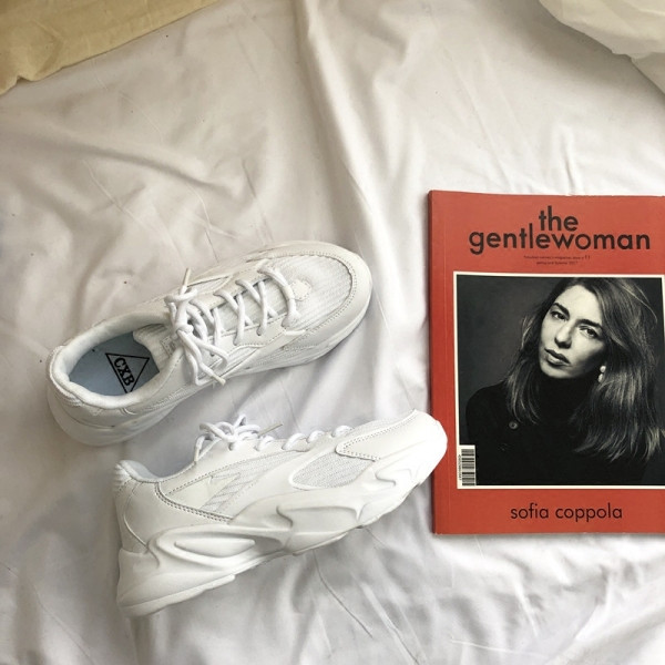 Tenisi casual dama cu sireturi - in alb si roz