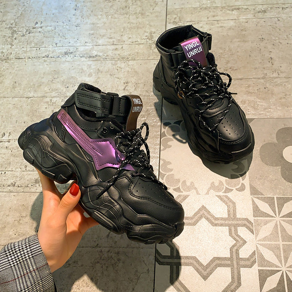 Ležerne ženske tenisice s grubim potplatom - 6 cm