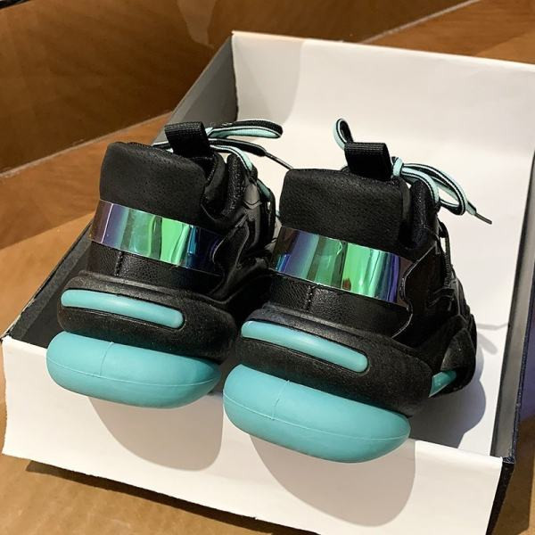 Kožne ženske tenisice s vezicama u boji platforma 6 cm