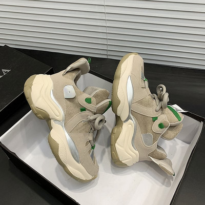 Ženske tenisice od eko brušene kože s platformom od 4 cm