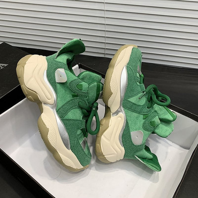 Ženske tenisice od eko brušene kože s platformom od 4 cm