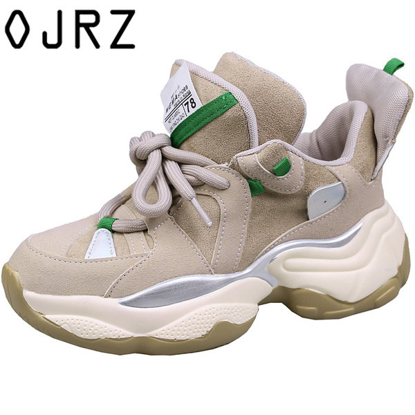 Ženske tenisice od eko brušene kože s platformom od 4 cm