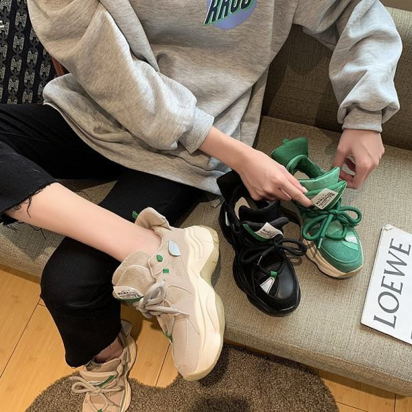 Ženske tenisice od eko brušene kože s platformom od 4 cm