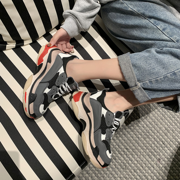 Šarene ženske tenisice s platformom od 3 cm i vezicama