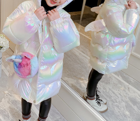 Moderna jakna za djevojčice s 3D jednorog kapuljačom