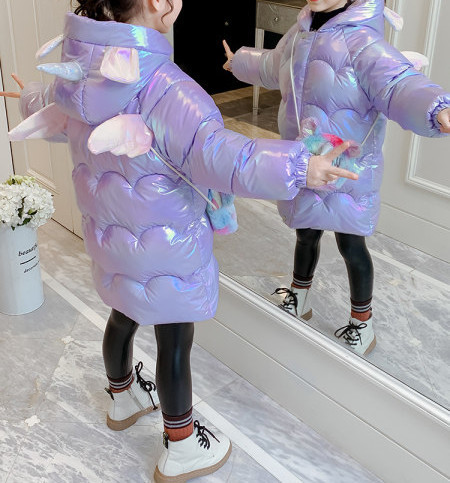 Moderna jakna za djevojčice s 3D jednorog kapuljačom