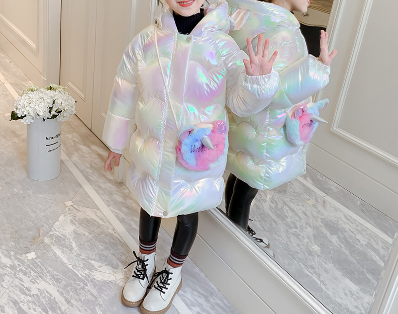 Moderna jakna za djevojčice s 3D jednorog kapuljačom