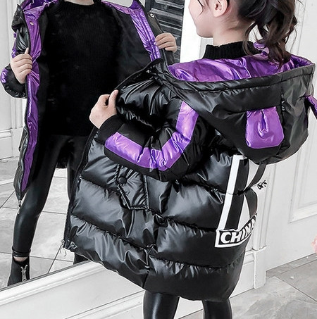 Dječja ležerna duga jakna s kapuljačom i džepovima za djevojčice