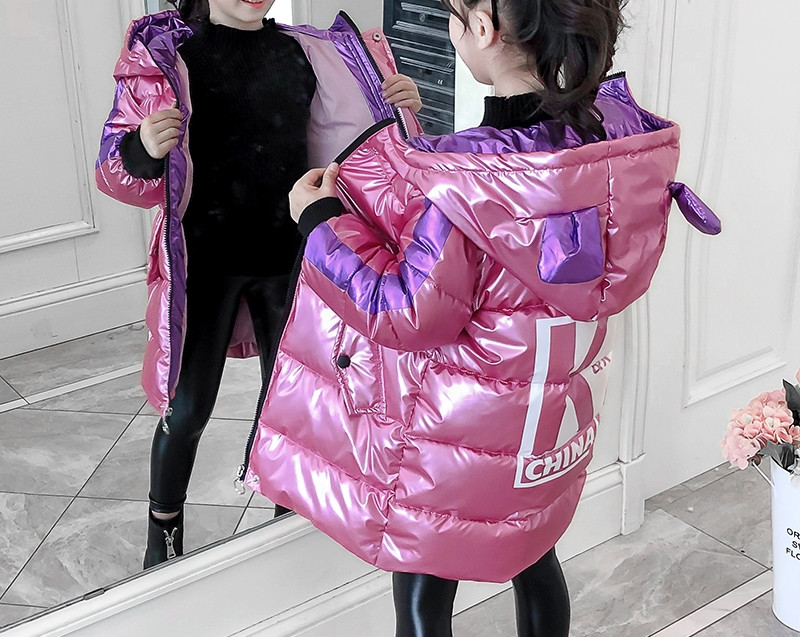 Dječja ležerna duga jakna s kapuljačom i džepovima za djevojčice