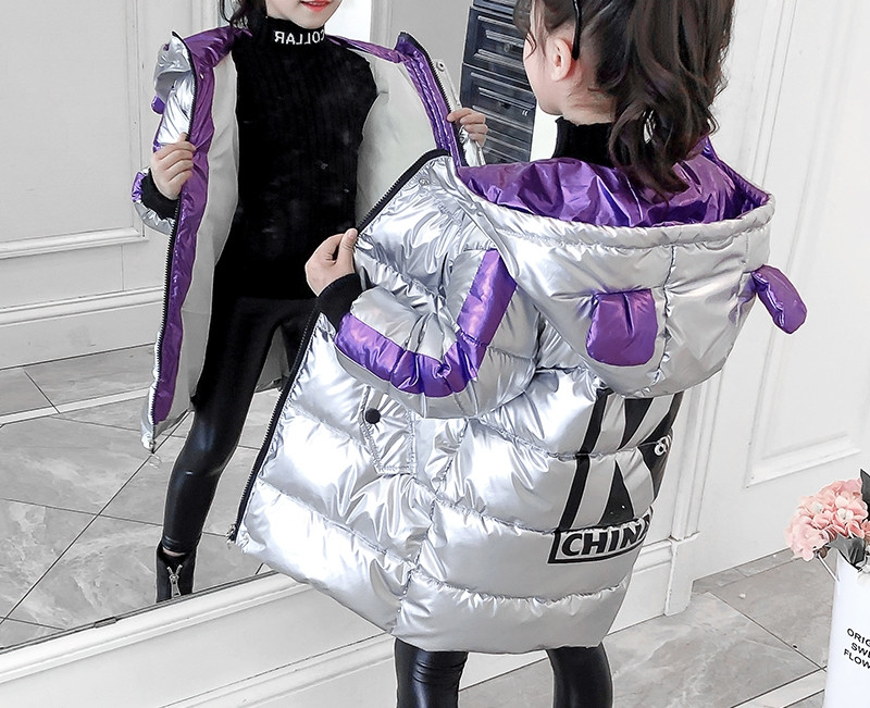 Dječja ležerna duga jakna s kapuljačom i džepovima za djevojčice