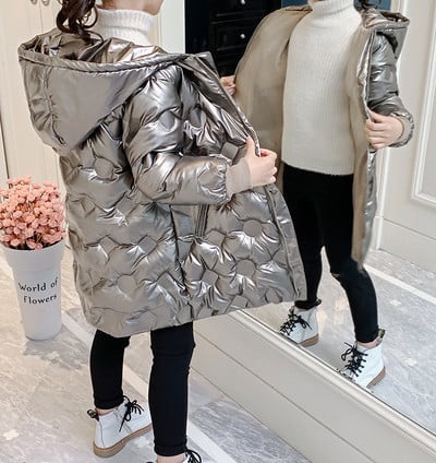 Naujo modelio vaikiška striukė su gobtuvu mergaitei