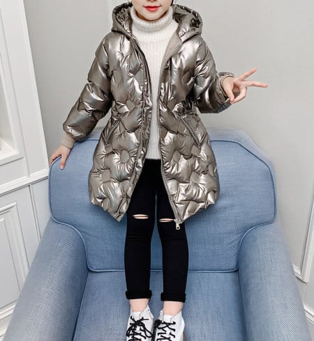 Naujo modelio vaikiška striukė su gobtuvu mergaitei