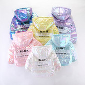 Bērnu jaka ar kapuci un spīdīgu efektu