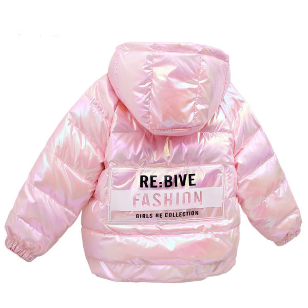 Bērnu jaka ar kapuci un spīdīgu efektu