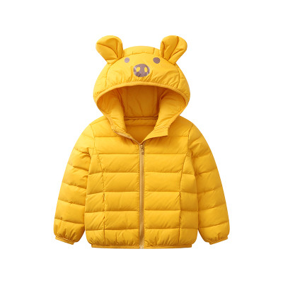 Jednobojna dječja jakna sa 3D elementom na kapuljači