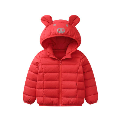 Jednobojna dječja jakna sa 3D elementom na kapuljači