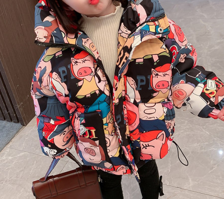 Novi model dječje jakne sa kapuljačom i džepom za djevojčice