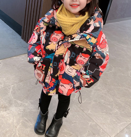 Novi model dječje jakne sa kapuljačom i džepom za djevojčice