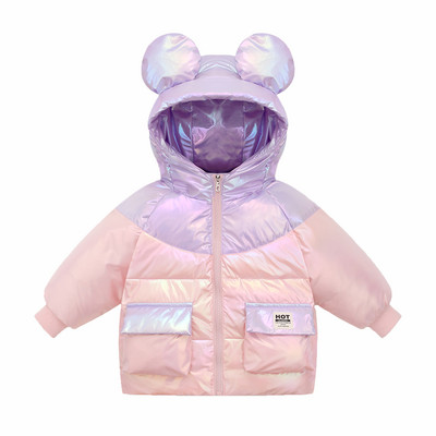 Laisvalaikio vaikiška striukė su gobtuvu ir 3D elementu mergaitėms