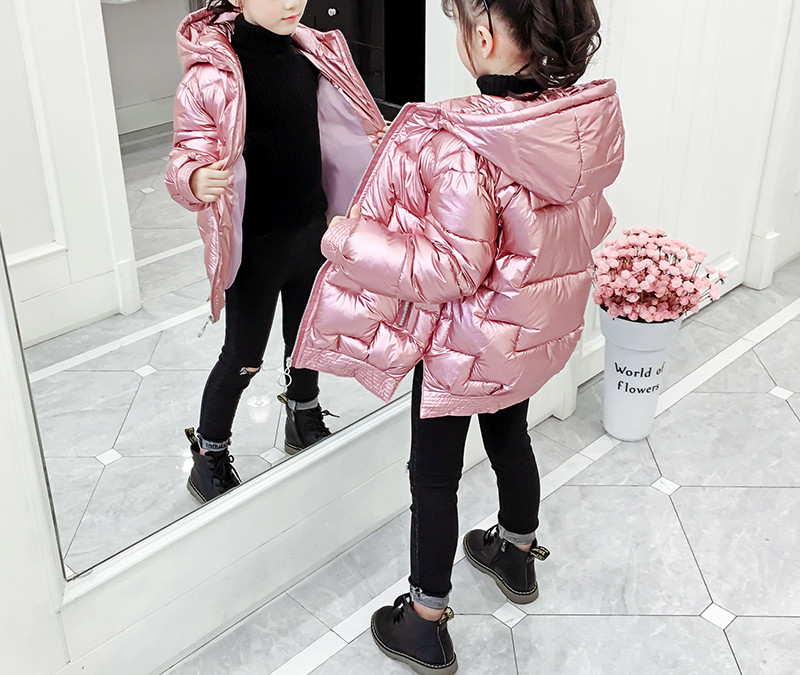 Zimska pamučna jakna za djevojčice s kapuljačom