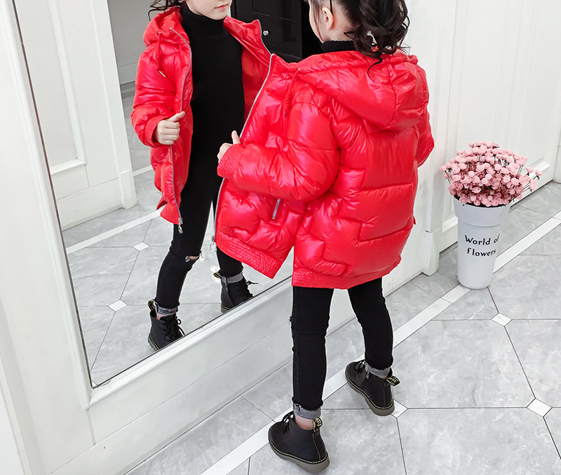 Zimska pamučna jakna za djevojčice s kapuljačom