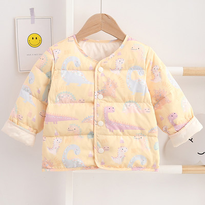 Šarena dječja proljetna jakna s gumbima i okruglim izrezom