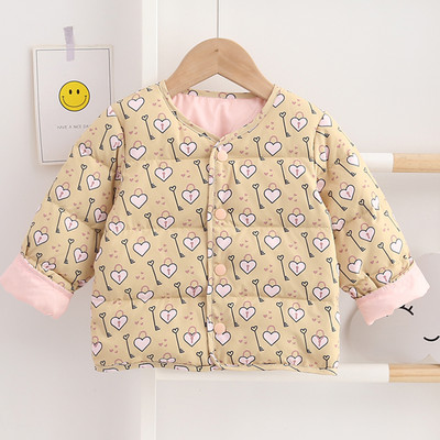 Šarena dječja proljetna jakna s gumbima i okruglim izrezom