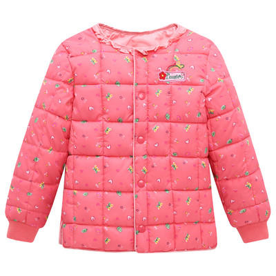 Laisvalaikio vaikiška striukė mergaitėms su raštais ir garbanomis