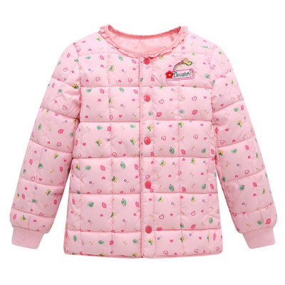 Laisvalaikio vaikiška striukė mergaitėms su raštais ir garbanomis