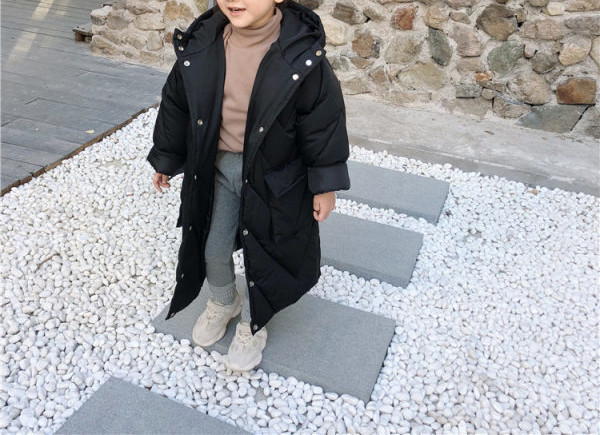 Duga zimska jakna s gumbima za djevojčice