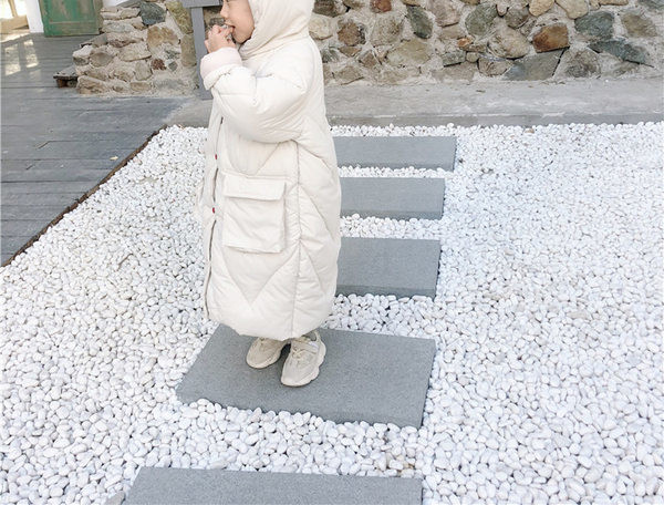 Duga zimska jakna s gumbima za djevojčice