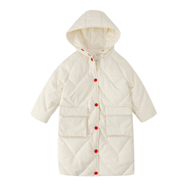 Duga zimska jakna s gumbima za djevojčice