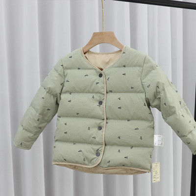 Mustri ja nööpidega laste jope tüdrukutele