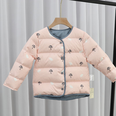 Mustri ja nööpidega laste jope tüdrukutele