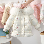 Dječja ležerna jakna s kapuljačom i puhom za djevojčice