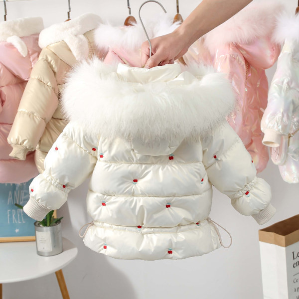 Dječja ležerna jakna s kapuljačom i puhom za djevojčice