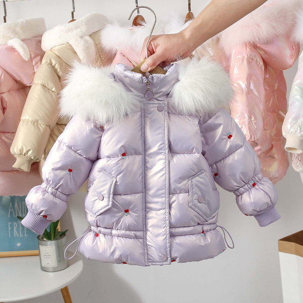 Dječja ležerna jakna s kapuljačom i puhom za djevojčice