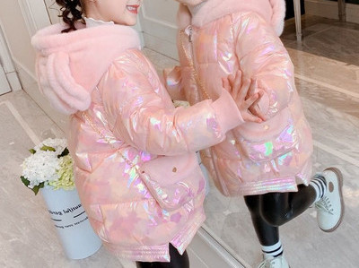 Moderna dječja zimska jakna s kapuljačom za djevojčice